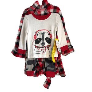 Wonder Nation 3 Piece Pajama Set Baby Boy Black Camo Size 12 M